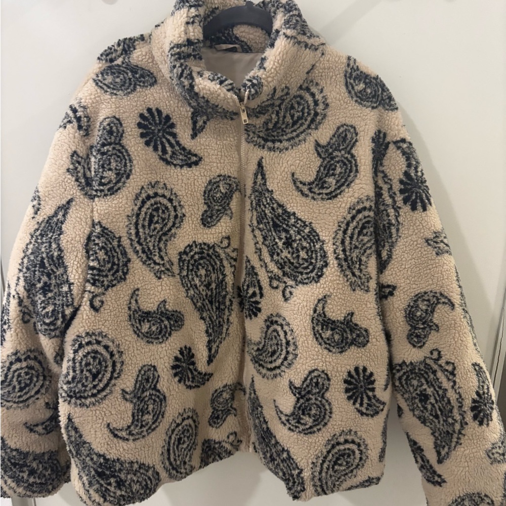 Paisley Patterned Cream and Black Mens Jacket - ASOS